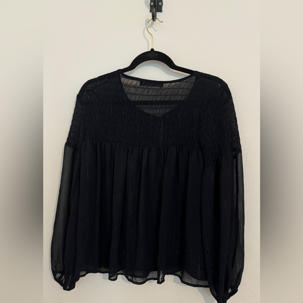 Decjuba, Dark Navy Shirt with metallic thread, Sz S